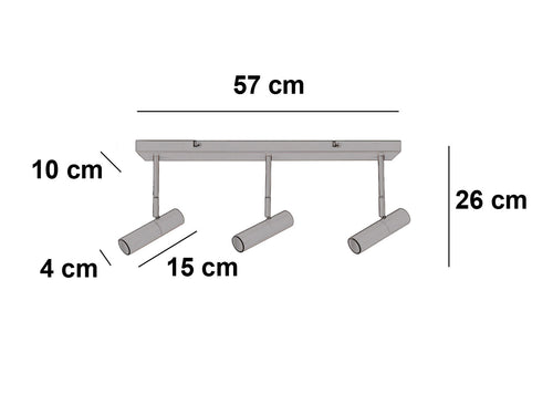 Freelight spot Undici - 3 lichts - 57  x 14   cm - beige - vtwonen shop