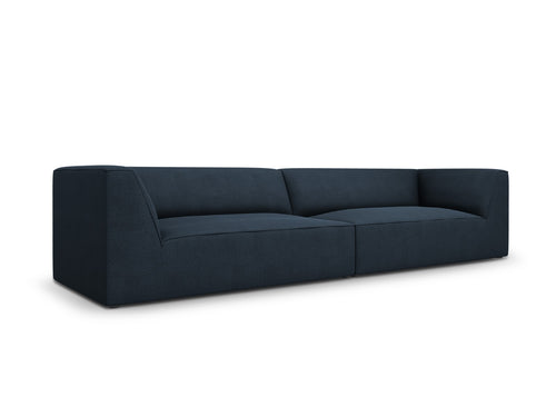 Micadoni Bank Ruby 4-zits, structurele stof, marineblauw - 93x302x69cm