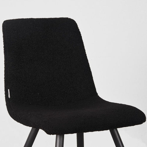 LABEL51 Eetkamerstoel Jep - Zwart Teddy - Zithoogte 48cm - Set van 2 - vtwonen shop