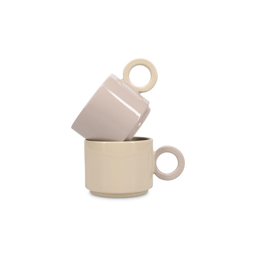 Ona - Beker 28cl grijs/beige Lou - vtwonen shop
