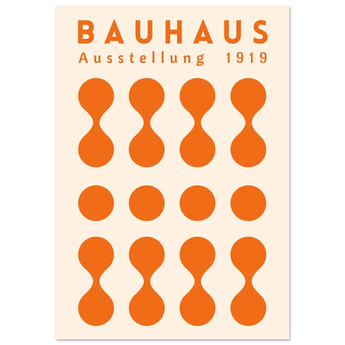 Artfulprints Poster met Lijst Bauhaus - Ausstellung orange   - 70x100 cm - Oranje