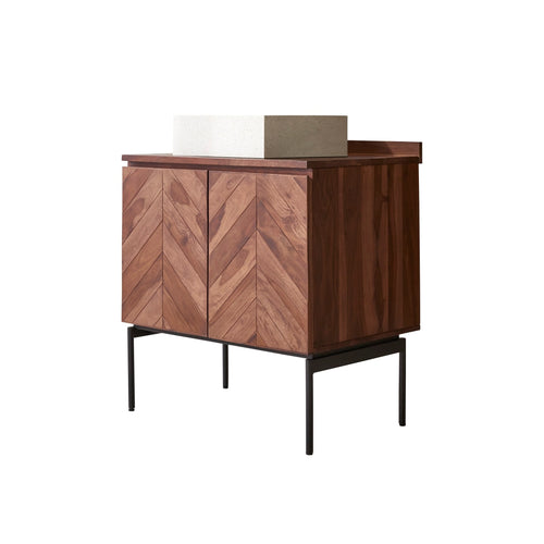 Tikamoon Massief palissander badkamermeubel 80 cm - Donkerbruin - vtwonen shop