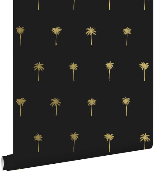 ESTAhome behang palmbomen zwart en goud - 53 cm x 10.05 m - 139161