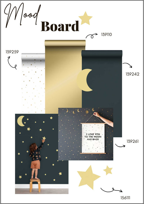 ESTAhome muursticker sterrenhemel geel - 33 x 47.5 cm - 156120 - vtwonen shop