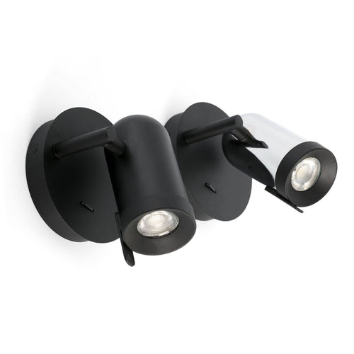 Faro Orleans - 1 Light Indoor Verstelbare Wandspot Zwart, GU10