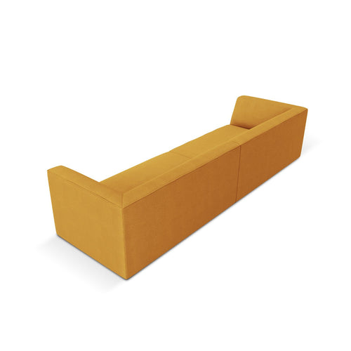 Cosmopolitan Design - Bank Siena 4-zits, structurele stof geel - 93x302x69cm
