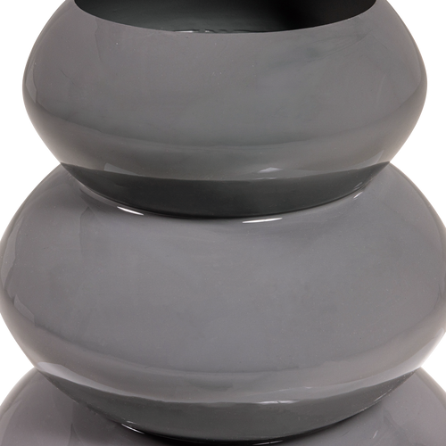 WOOOD vaas Tera - Metaal - Hoogglans Lichtgrijs - 35x28x28