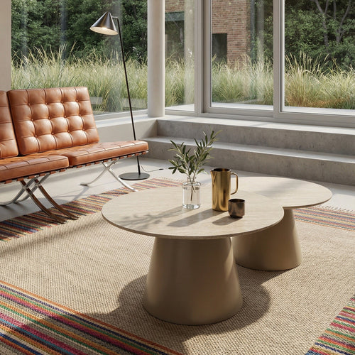 Furnhouse salontafel set Tango - Beige - Ø 60/80 cm