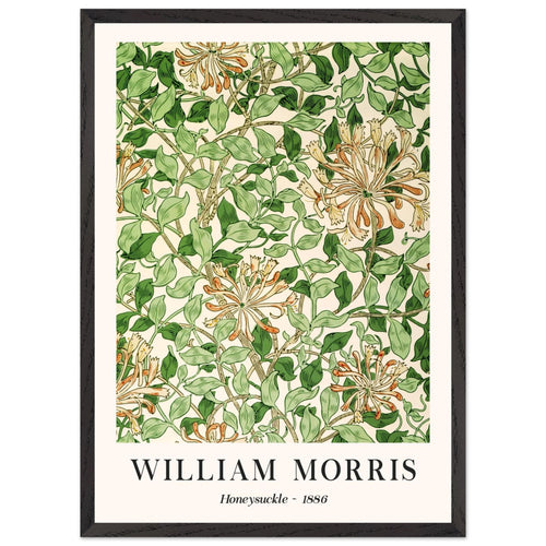 Artfulprints Poster met Lijst William Morris - Honeysuckle 1886   - 50x70 cm - Groen