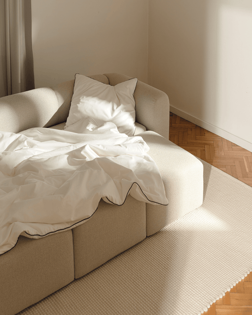 noo.ma Flom 3-zits slaapbank - Desert Beige Bouclé, 140x200 cm slaapfunctie