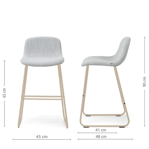 Nolon Nino-Mats barkruk grijs melange - beige onderstel - 65 cm