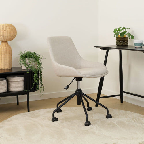 Nolon Nout-Isa Bureaustoel Beige - Stof - Zwart Onderstel - vtwonen shop