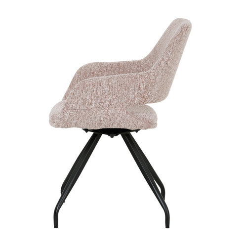 Livingfurn eetkamerstoel Capp - roze - set van 2 - 61x61x88