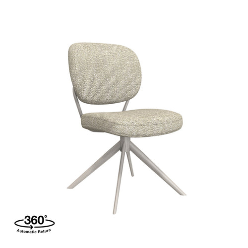 LABEL51 Eetkamerstoel Geneva - Naturel/Taupe - Draaibaar - Set van 2 - vtwonen shop