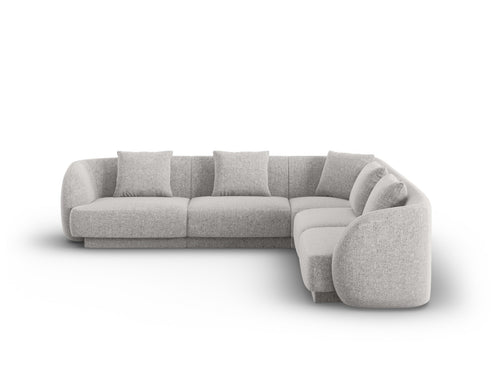 Cosmopolitan Design Symmetrische hoekbank Tulum 5-zits, chenille, lichtgrijs - 255x255x70cm