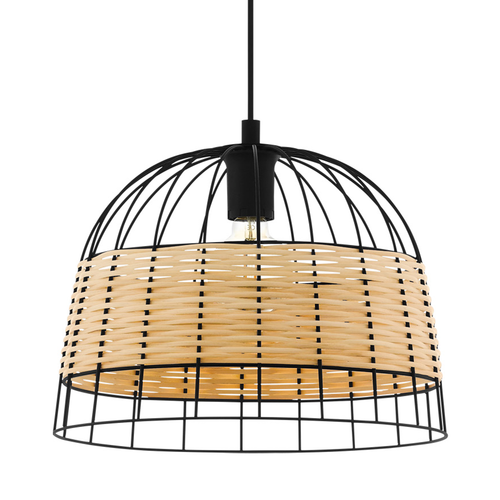 EGLO hanglamp Anwick - e27 - ø 37 cm - zwart/rotan - vtwonen shop