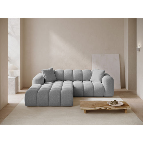 Cosmopolitan Design - Linker hoekbank Treno 3-zits, chenille lichtgrijs - 184x240x70cm