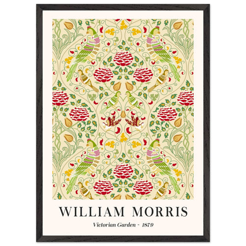 Artfulprints Poster met Lijst William Morris - Victorian garden 1879   - 50x70 cm - Groen