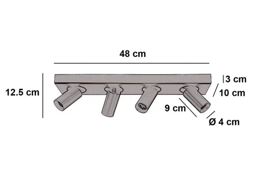 Highlight spot Eliano - 4 lichts - 48  x 12.5   cm - mat chroom - vtwonen shop