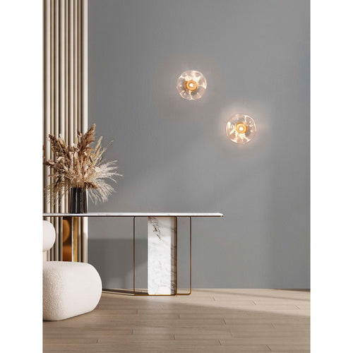 Nova Luce KING 22 cm wandlamp, messing goud, geblazen heldere LED G9 1x5W