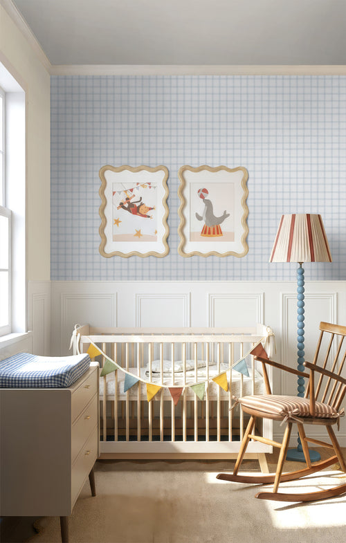Sanders & Sanders behang ruitjes lichtblauw en wit - 53 cm x 10.05 m - 640644