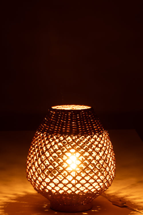 J-Line lamp Getwist - metaal - donkerbeige/naturel - small
