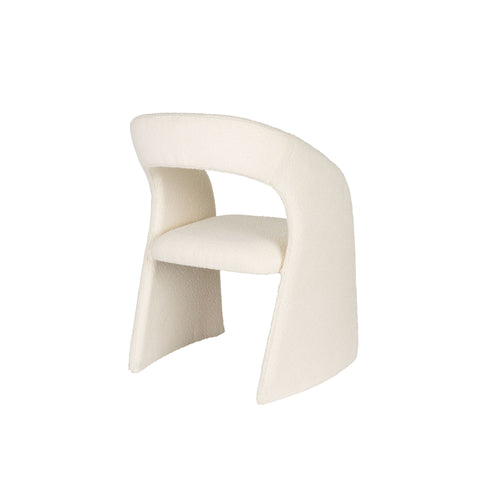 Housecraft Living Maire Stoel/ Eetkamerstoel Bouclé Off-White - Beige