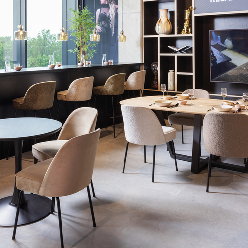WOOOD trompetvoet Bistro - Metaal - Zwart - 72x60x60