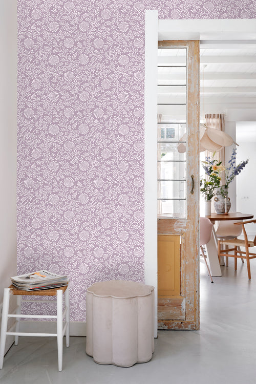 ESTAhome behang vintage bloemen lila paars - 50 x 900 cm - 131515 - vtwonen shop