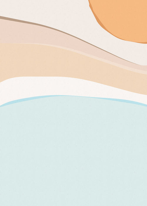 Sanders & Sanders fotobehang kunst blauw, beige en oranje - 200 x 280 cm - 611988