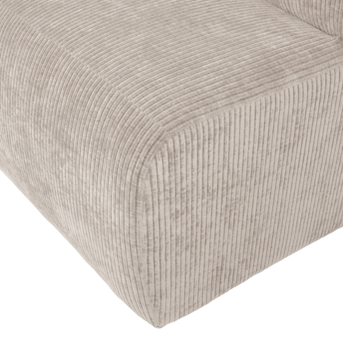 WOOOD eetbank 84 cm rugleuning Mojo Base - Rib - Ecru - 83x84x76