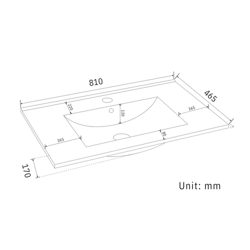 LOMAZOO badmeubelset Verona - met hoge kast & witte wastafel - warm eiken - 80 cm