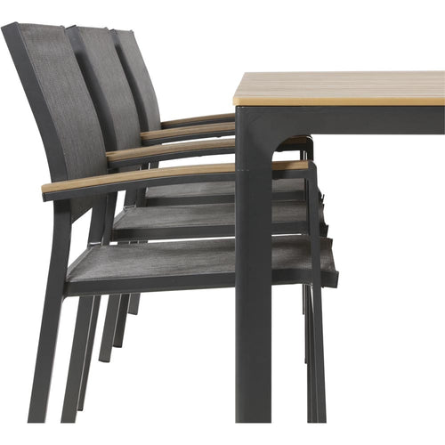 Lesli Living tuintafel Arezzo - zwart - 200x90x74cm