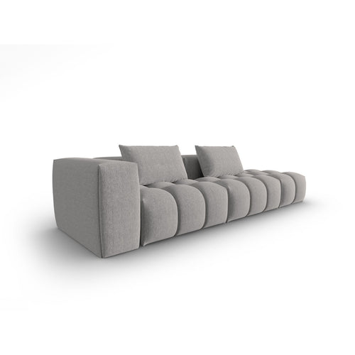 Cosmopolitan Design - Rechte modulaire bank Verona 4-zits, structurele stof warm grijs - 85x265x70cm
