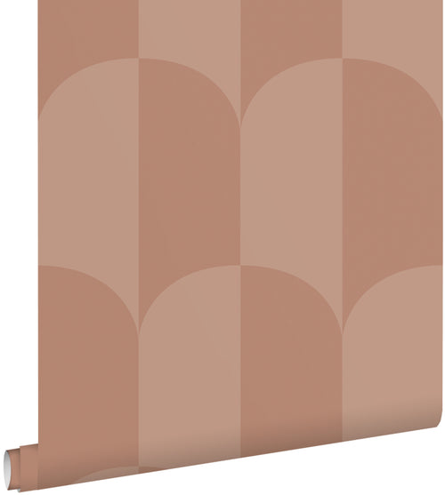ESTAhome behang art deco bogen terracotta roze - 53 cm x 10.05 m - 131238 - vtwonen shop