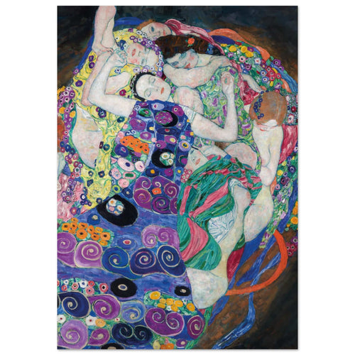 Artfulprints Poster met Lijst Gustav Klimt - The maiden   - A4 21x29.7 cm - Meerkleurig