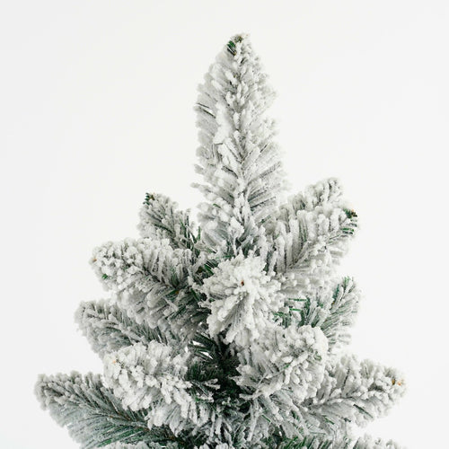 Black Box Trees Gerlos Smalle Kunstkerstboom - Kunst Kerstboom H120 x Ø51 cm - met Sneeuw en in Jute - Groen
