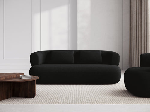 Micadoni Bank Jenny 3-zits, boucle, zwart - 90x178x73cm