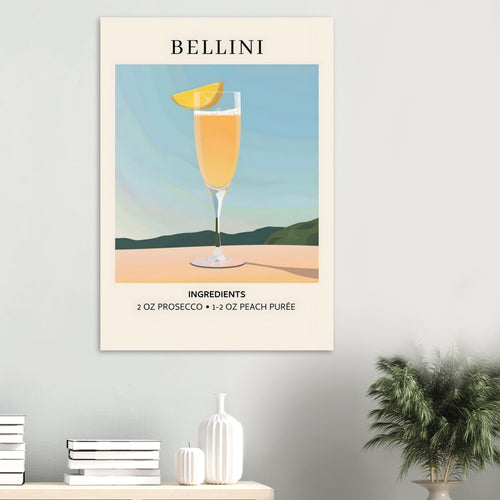 Artfulprints  Bellini cocktail - Ingrediënten   poster A4 21x29.7 cm - vtwonen shop