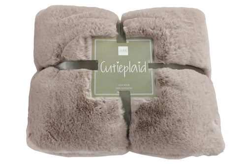 J-Line plaid Cutie - fleece deken – polyester – muisgrijs - 180 x 130 cm - vtwonen shop