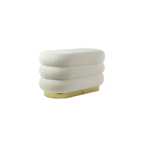 Light & Living poef Lyall - wit - 80x40x45cm