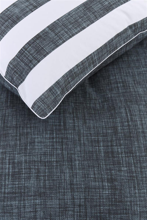 Riviera Maison dekbedovertrek Lindy Lines - 200x200/220 cm - marineblauw - vtwonen shop