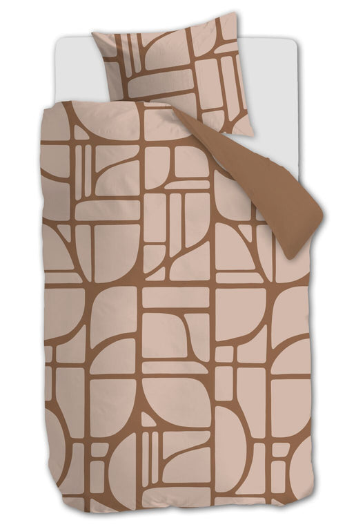 vtwonen Dekbedovertrek Bold Shapes - 140 x 200/220 cm - Zachtroze