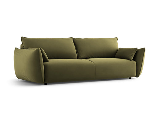 Cosmopolitan Design Slaapbank met opbergdoos Matera 3-zits, flueel groente - 108x240x86cm