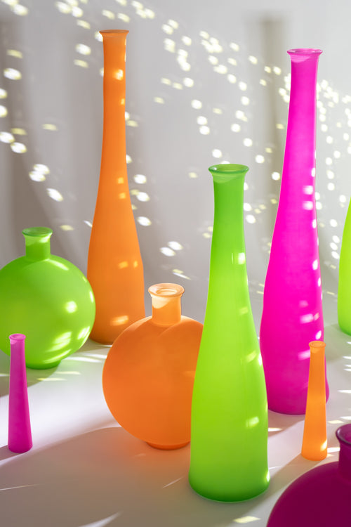 J-Line vaas Tube - glas - oranje - 31.5 cm hoog