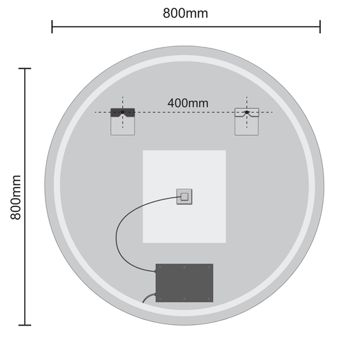 LOMAZOO badkamerspiegel Dallas - met LED verlichting & anti condens - rond - 80 cm