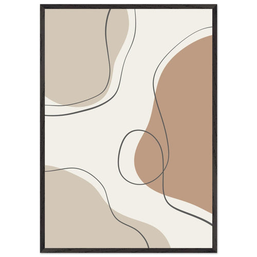 Artfulprints Poster met Lijst Boho – Earth lines   - 70x100 cm - Grijs