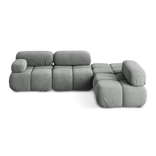 LaMiaSofa hoekbank rechts Sanremo - chenille stof - grijs - 285x190x70