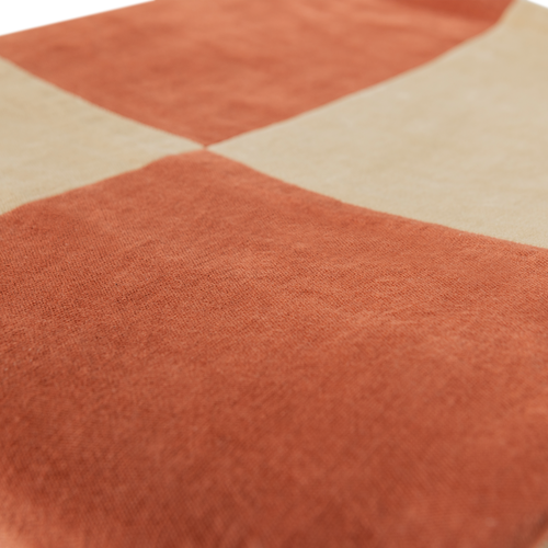 WOOOD kleed Zena - Velvet - Roestbruin/Beige - 1x170x130