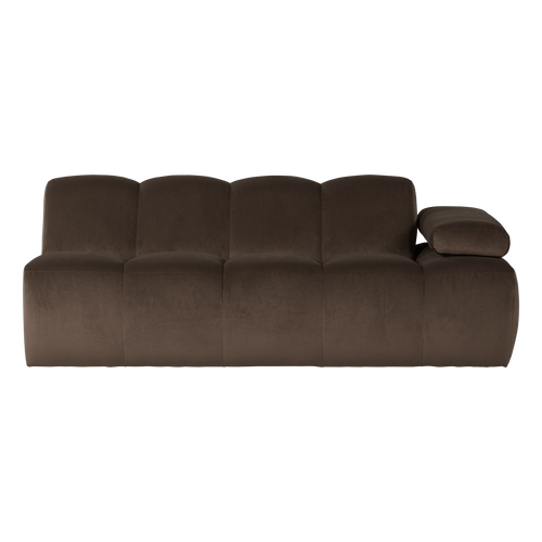 WOOOD 2-zits bank arm rechts Mojo - Velvet - Bruin - 74x204x97